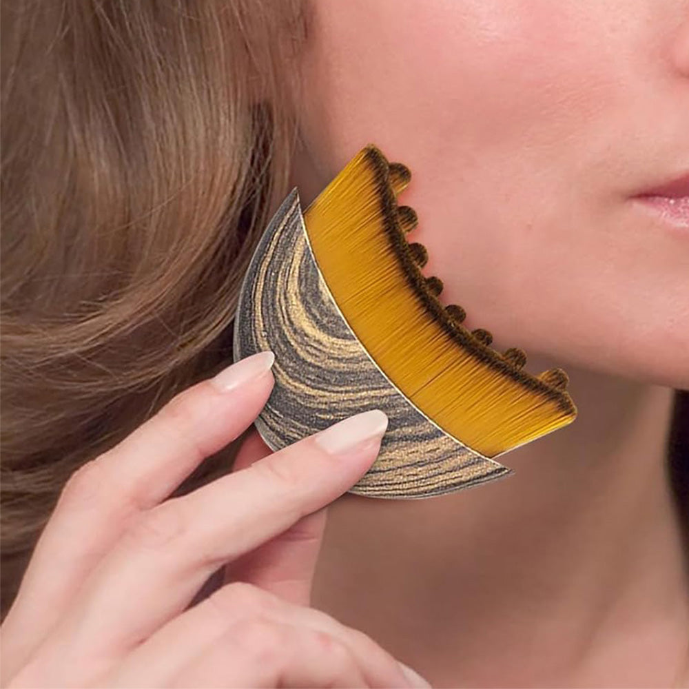 Stainless Steel Gua Sha Tool and Face Brush Set-Gold