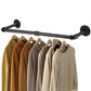 Wall Mounted Clothes Rack Industrial Pipe Hanging Rod for Closet Laundry Room