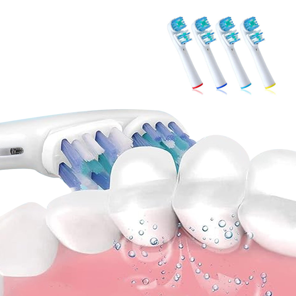 4 Pack Dual Clean Replacement Brush Heads Compatible with Oral-B Electric Toothbrush