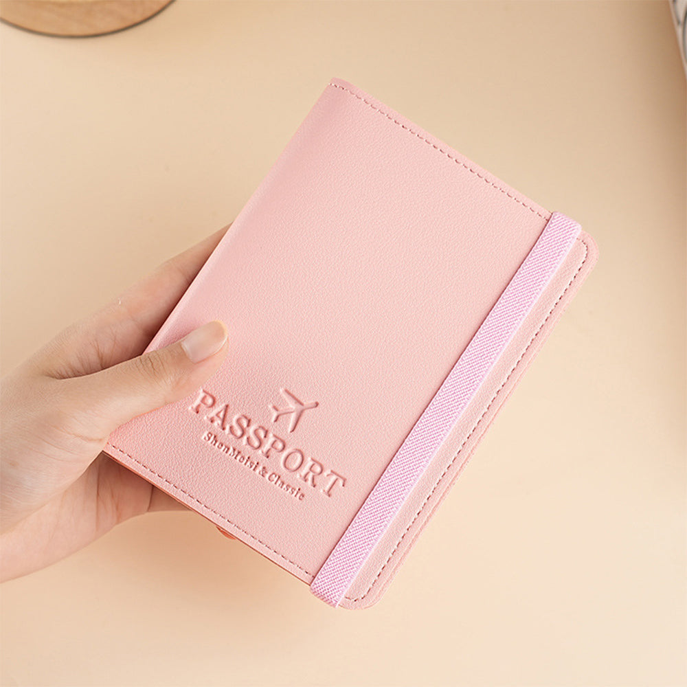 RFID Blocking Passport Holder Travel Wallet PU Leather