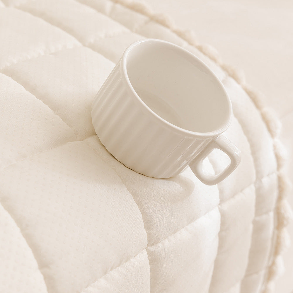 Thick Plush Pet Sofa Cover Non Slip Couch Protector Corduroy Mat-White