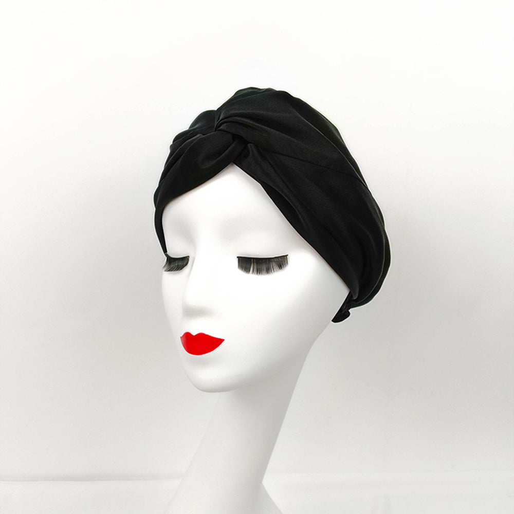 100% Silk Bonnet Sleep Cap for Women Hair Care Adjustable Knotted Turban Hat