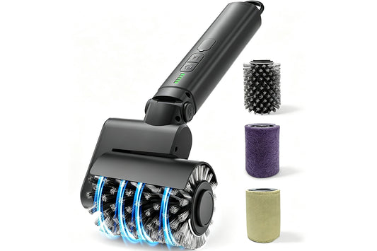 Wireless Electric BBQ Grill Cleaning Brush with 3 Replaceable Rollers Adjustable Angle Head