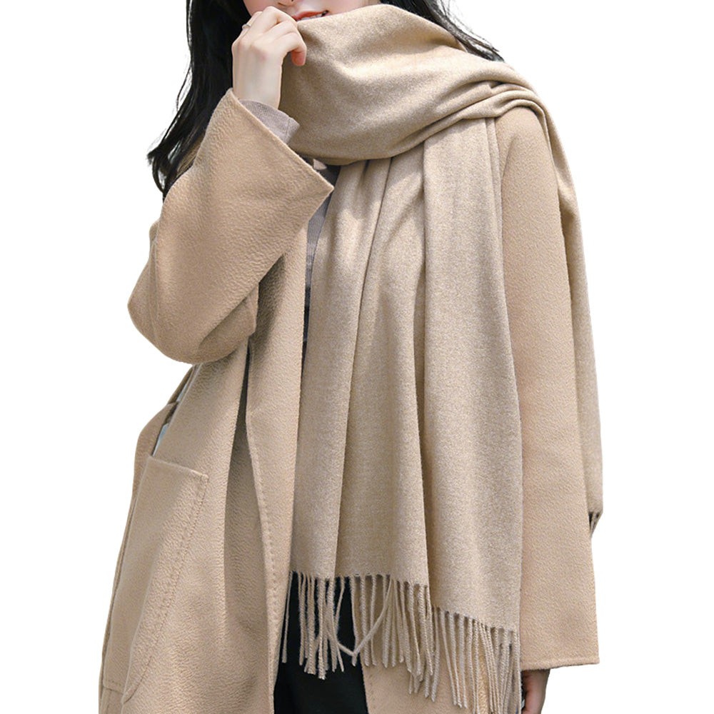 Oversized Unisex Polyester Shawl Wrap Scarf in Solid Colors
