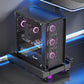 Adjustable Computer PC Tower Stand with Dual Cooler Fans Under Desk
