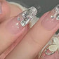 22-Piece Reusable Press-On Nail Set with Floral Design for Easy Manicure