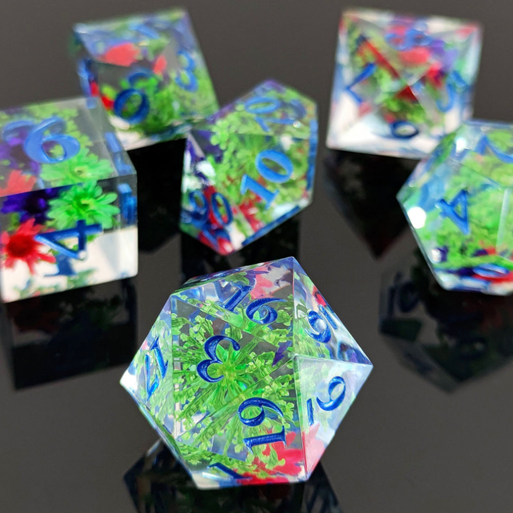 Enchanted Starlight 7 Dice Precision Edged Set for RPG DND Tabletop Game