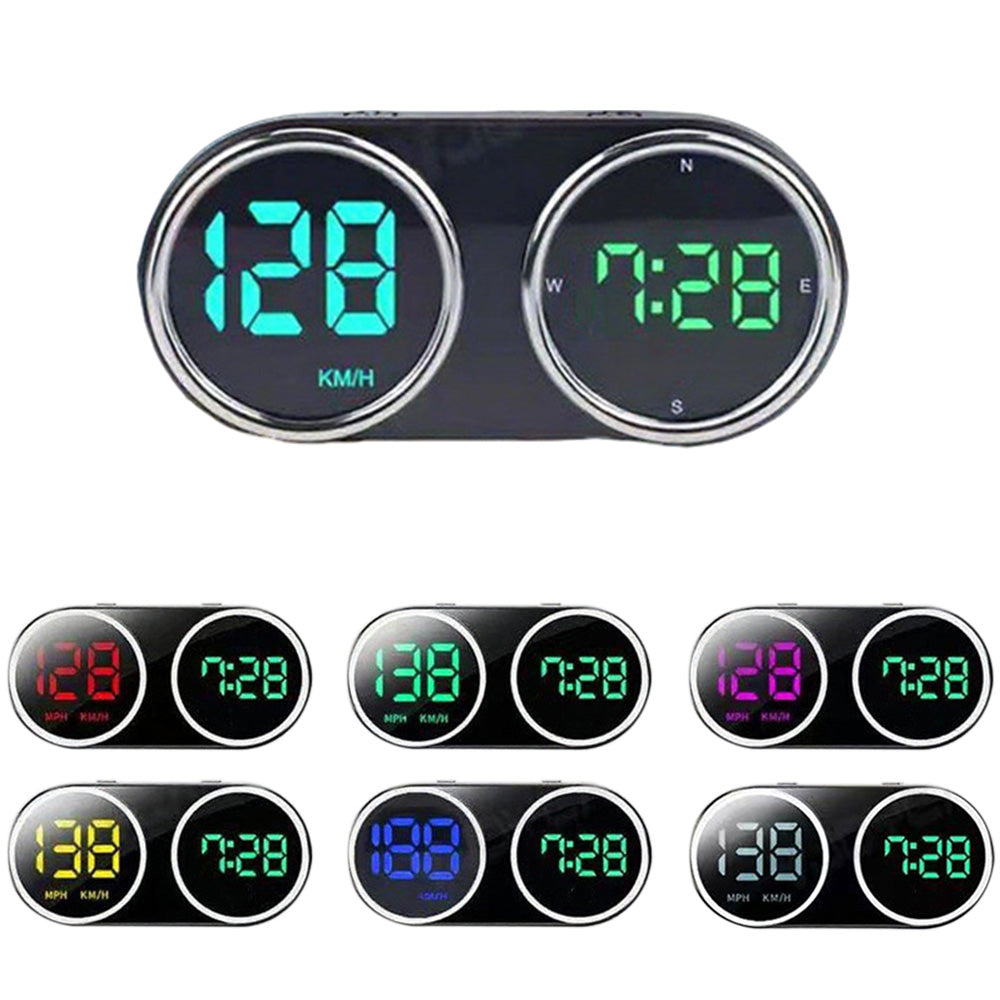 Car HUD Head Up Display Supports KMH MPH Time Direction Display Digital Car Speedometer for Cars Trucks