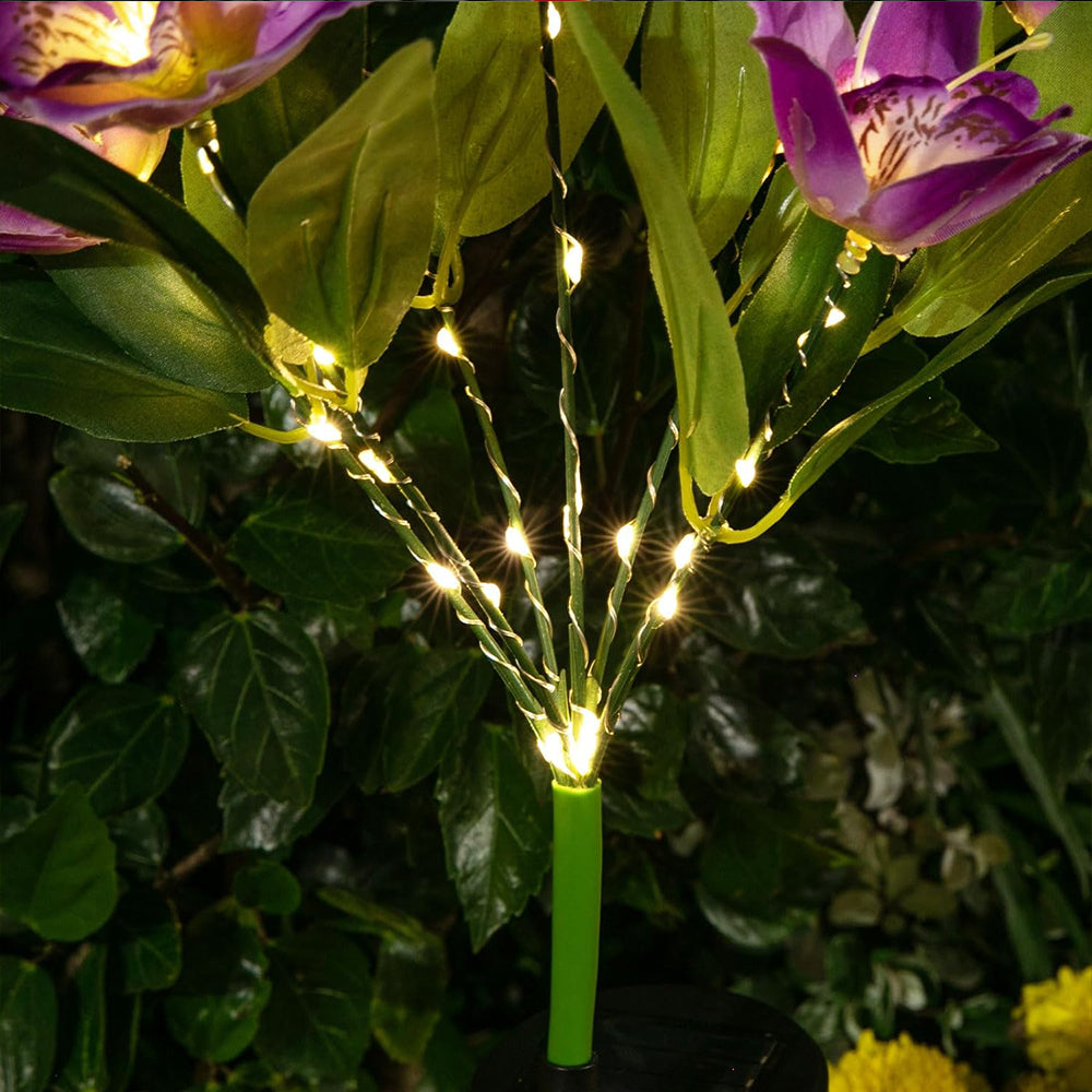 2Pcs 7 Head Solar Orchid Lamp