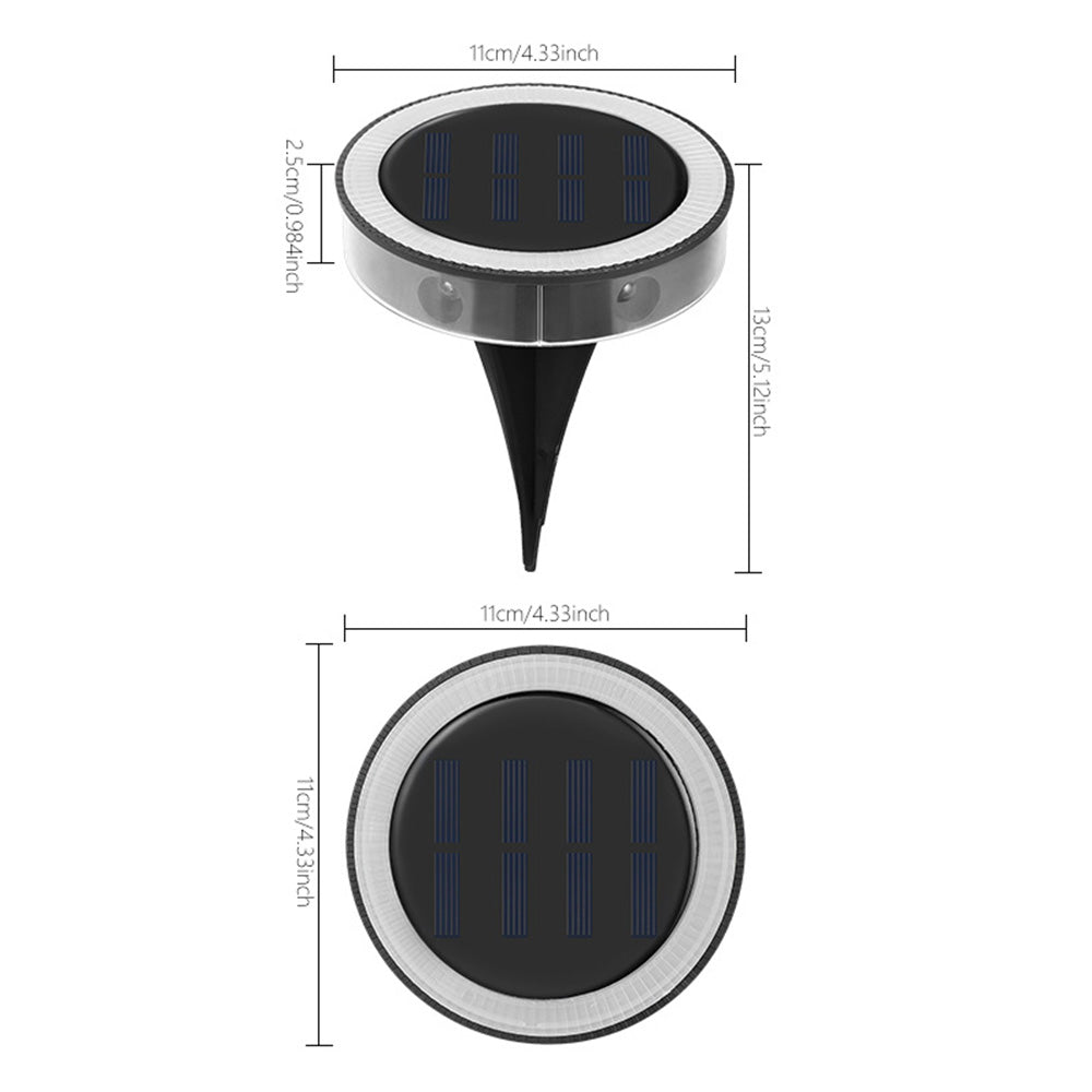 4Pcs Solar Ground Lights Bright In-Ground Outdoor Landscape Lighting Pathway Lawn Patio Yard Deck