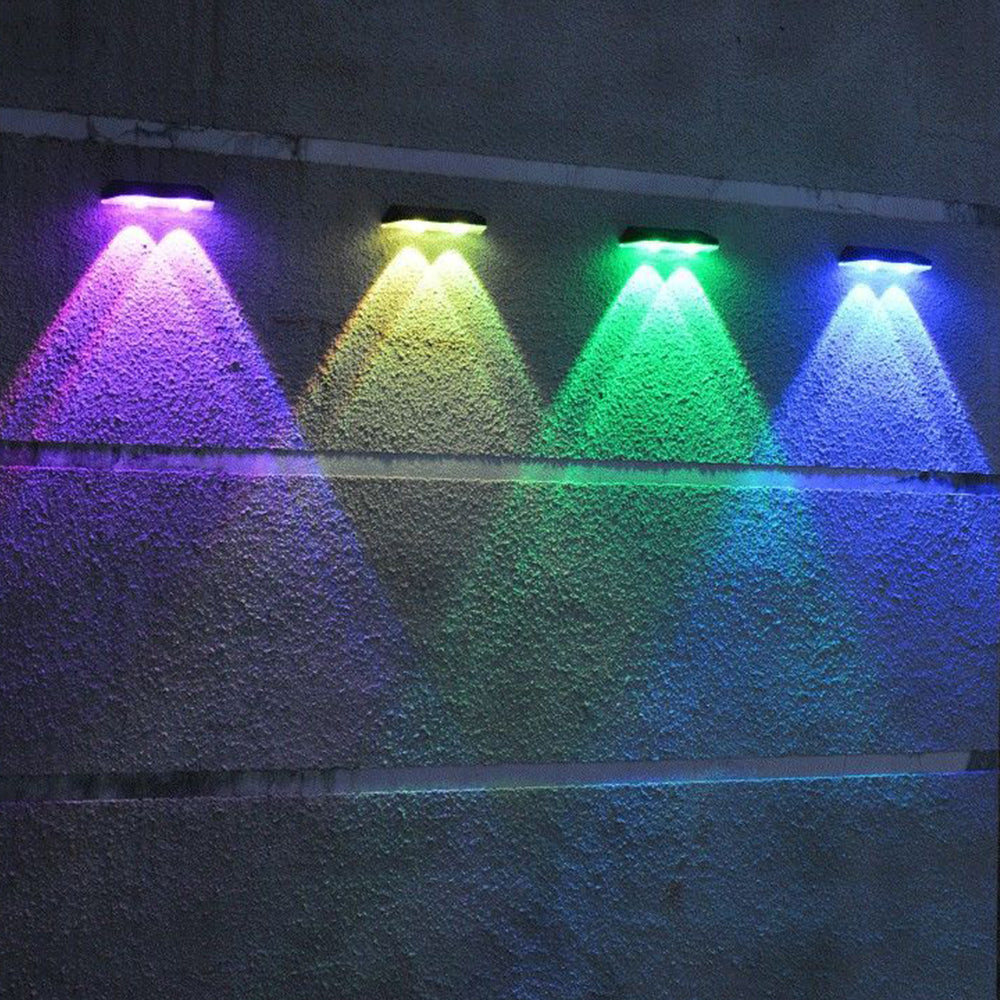 2pcs Outdoor Solar Fence Lights with RGB Modes