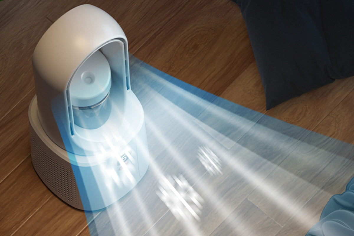 2 in 1 Leafless Desktop Humidifier Fan with Night Light for Office Bedroom