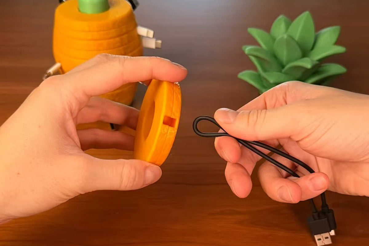 3D Printed Pineapple Cable Organizer for 7 Charging Cables