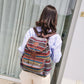 Boho Style Flap Drawstring Backpack