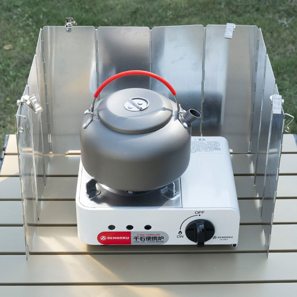 Folding Aluminum Windshield for Gas Cooker Stove Patio Heater