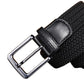 Elastic Braided Stretch Belt Adjustable Men Belt for Golf Pants Casual Shorts Jeans-Black