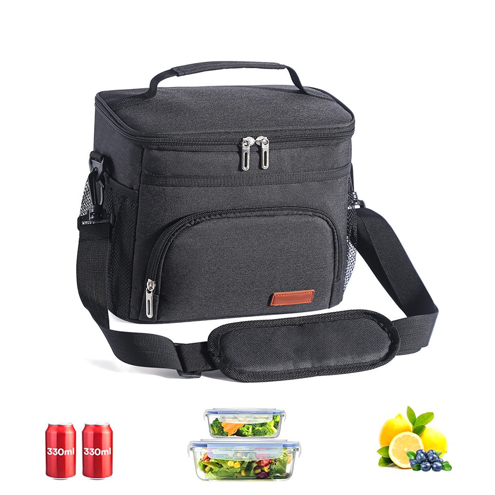 Insulated Lunch Box for Men Women Leak-Proof Cooler Lunch Bag with 4 Pockets