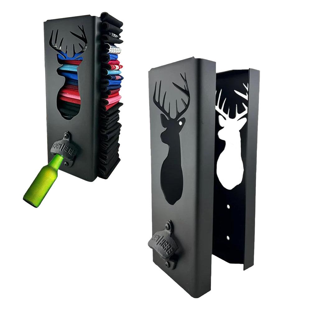 2-in-1 Wall Mounted Can Cooler Holder with Bottle Opener