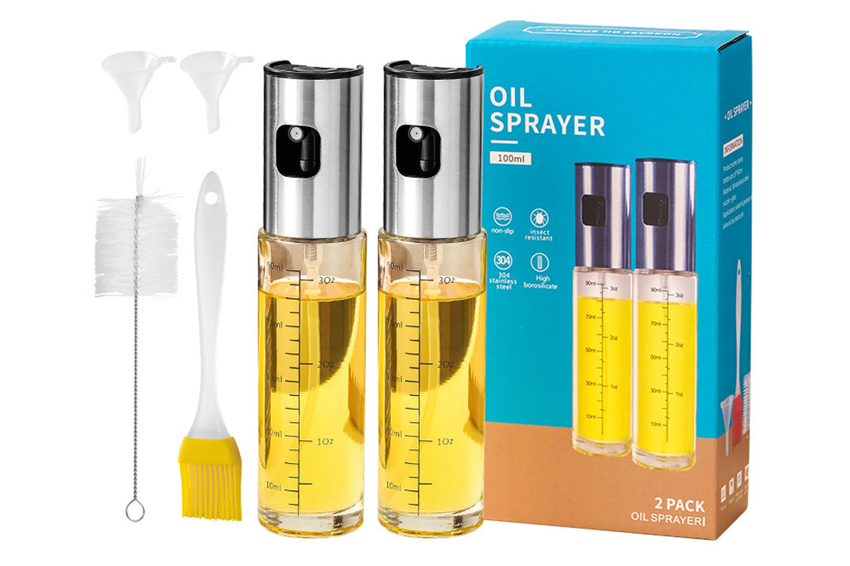 100ml Glass Olive Oil Sprayer Oil Dispenser Bottle for Cooking Salad BBQ Grilling