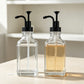 2 Pack 500ml Square Glass Syrup Soap Dispenser Bottles with Funnel