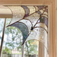 2Pcs Spiderweb Door Topper Door Frame Ornament Spider Web Stained Faux Glass Window Wall Hanging