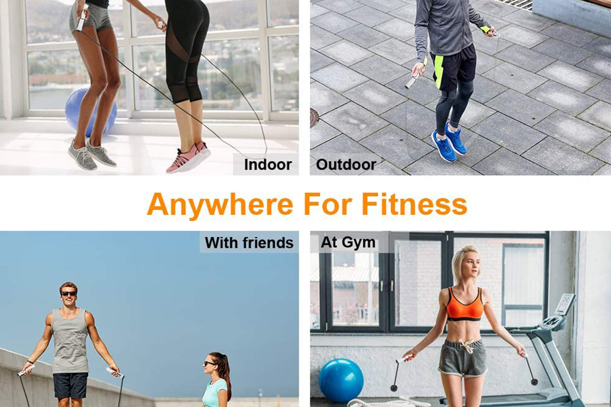 Outdoor Cordless Skipping Rope Weight Bearing Jump Rope Fitness Indoor Jump Rope with Counter Calorie Counting