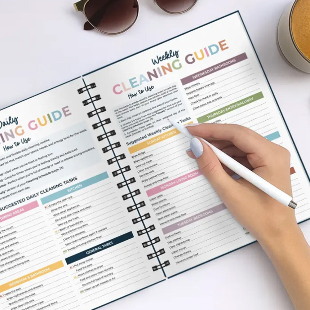 Cleaning Planner Schedule And Checklist Organizer Household Chore Chart Notebook