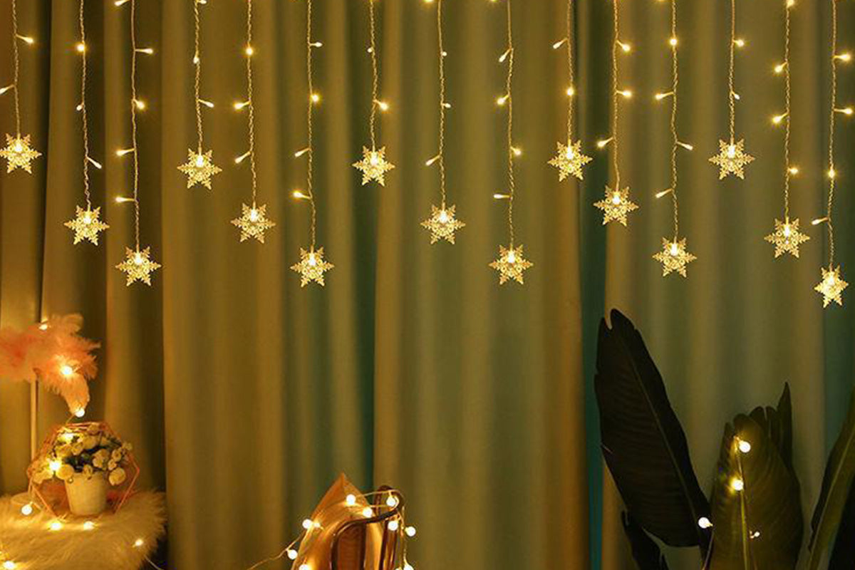 4m Curtain String Lights Waterproof Christmas Window Lights for Party Decorations