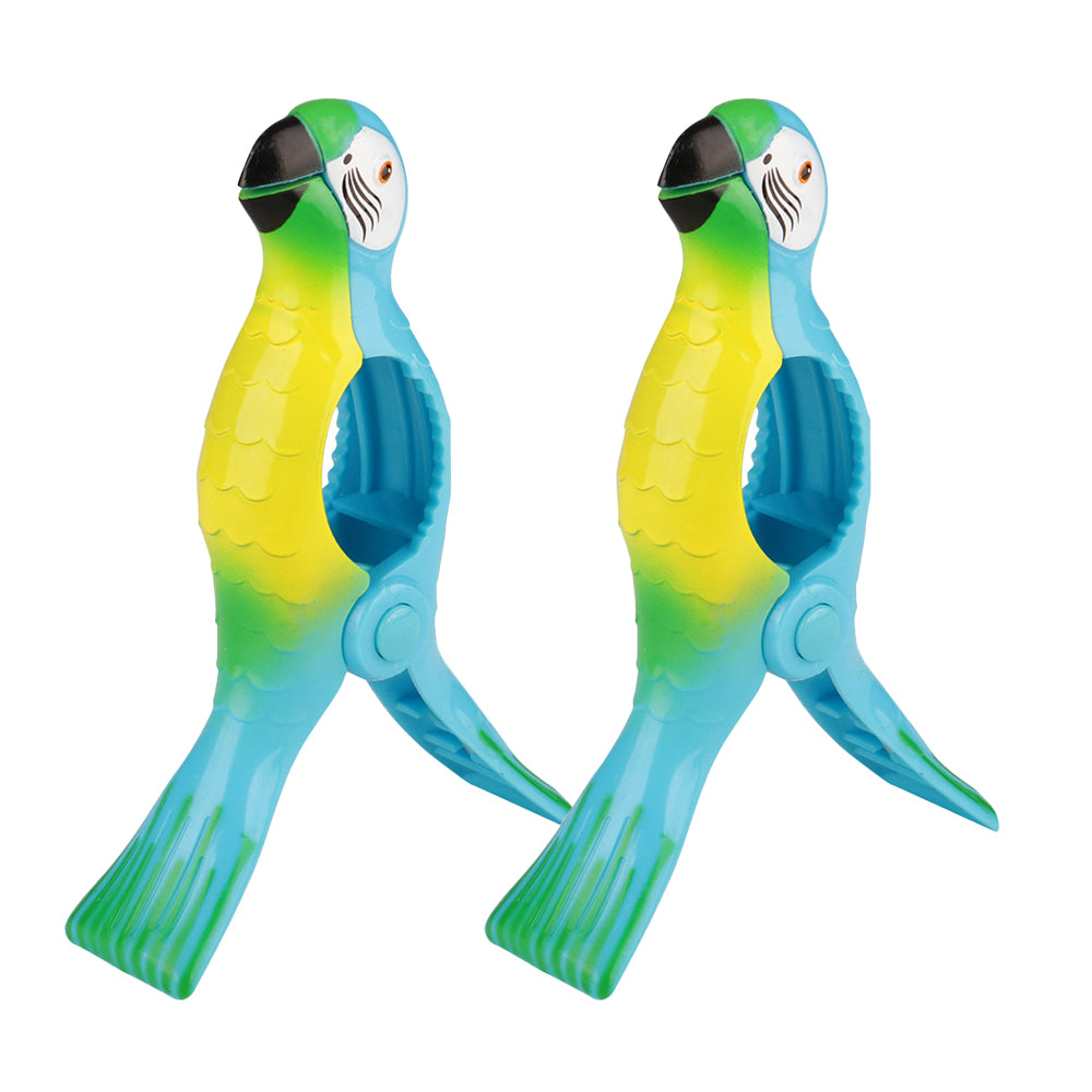 2Pcs Portable Flamingo Parrot Beach Towel Clip for Clothes Quilt Blanket Patio Pool