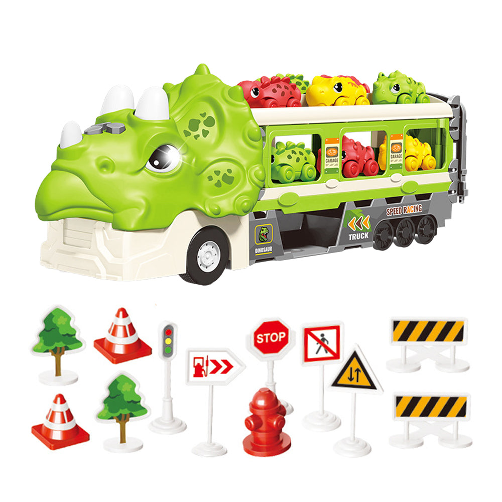Foldable Dinosaur Truck Car Toys Set with Ejection Race Track