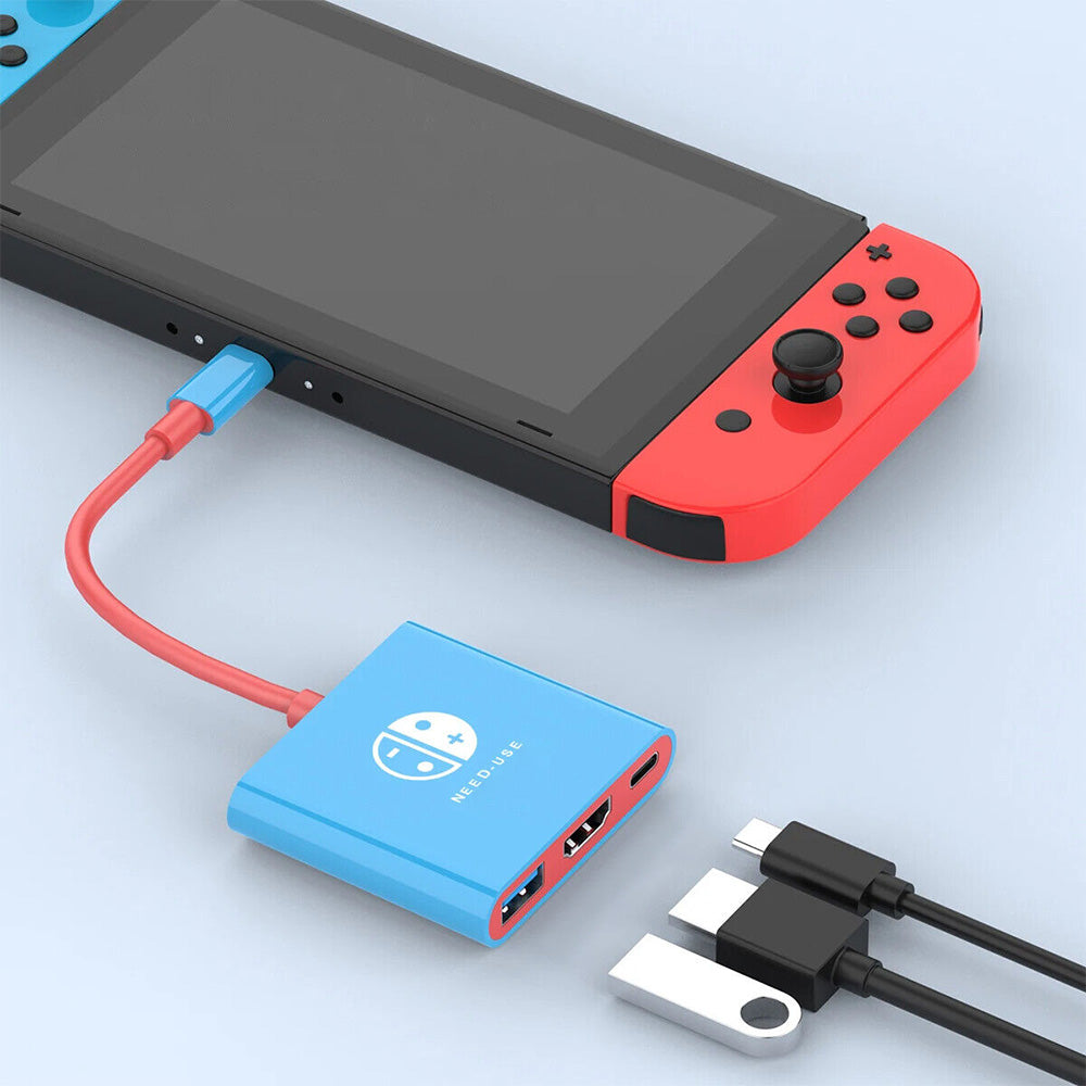 3in1 Dock for Nintendo Switch  4K HDMI Docking Station USB 3.0 100W Travel Adapter