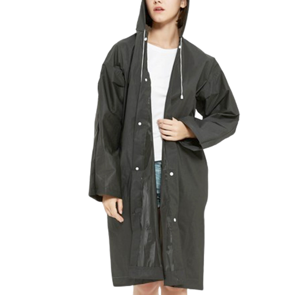 EVA Reusable Unisex Waterproof Hooded Raincoat