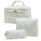 3Pcs Set Floral Cotton Cosmetic Bag