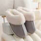 Womens Slippers with Plush Lining and Anti-Slip Memory Foam Sole-Grey
