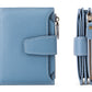 Genuine Leather Women's Wallet Short RFID Blocking Purse with Zipper