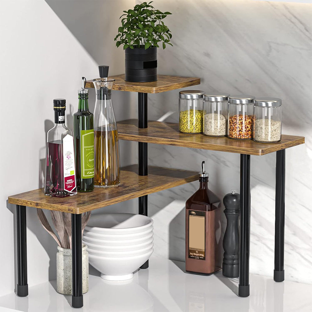 3 Tier Foldable Corner Countertop Storage Shelf