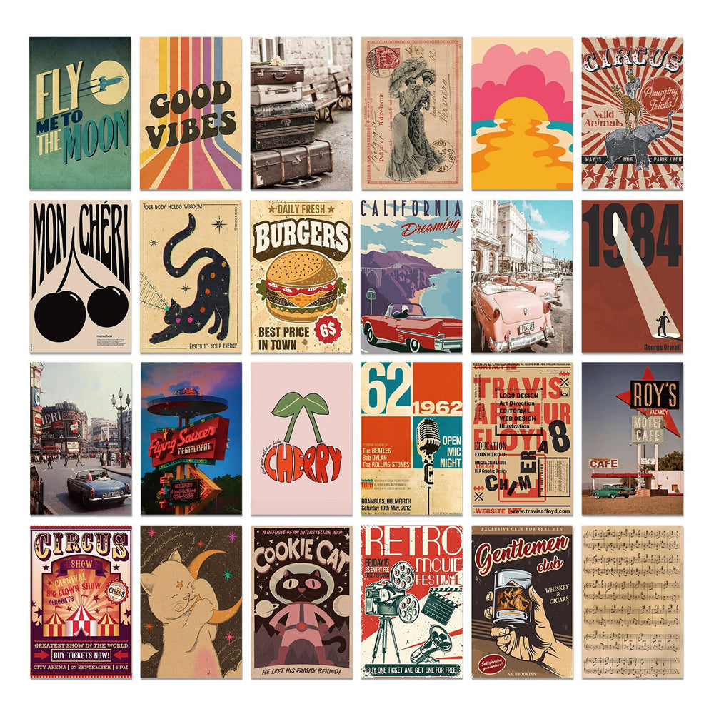 50Pcs Y2k Aesthetic Wallpaper Downtown Girl Room Poster Decor