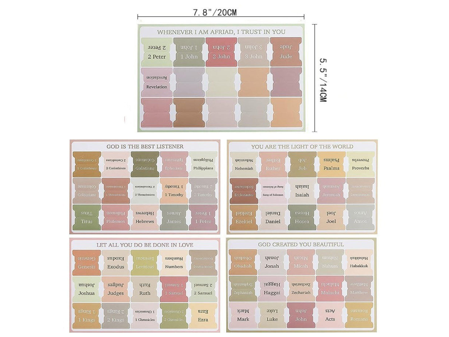 3 Set of Laminated Bible Tabs Easy to Read and Apply Bible Tabs Bible Index Tabs