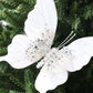 8pcs 3D Fabric Butterfly Clip Ornaments Sequins Glitter Trim Butterfly Clips Decor for Christmas Tree