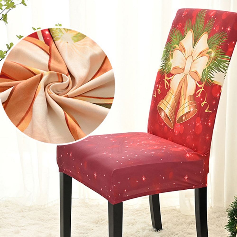 4Pcs Christmas Dining Chair Covers Stretch Washable Spandex Slipcovers for Holiday Decoration