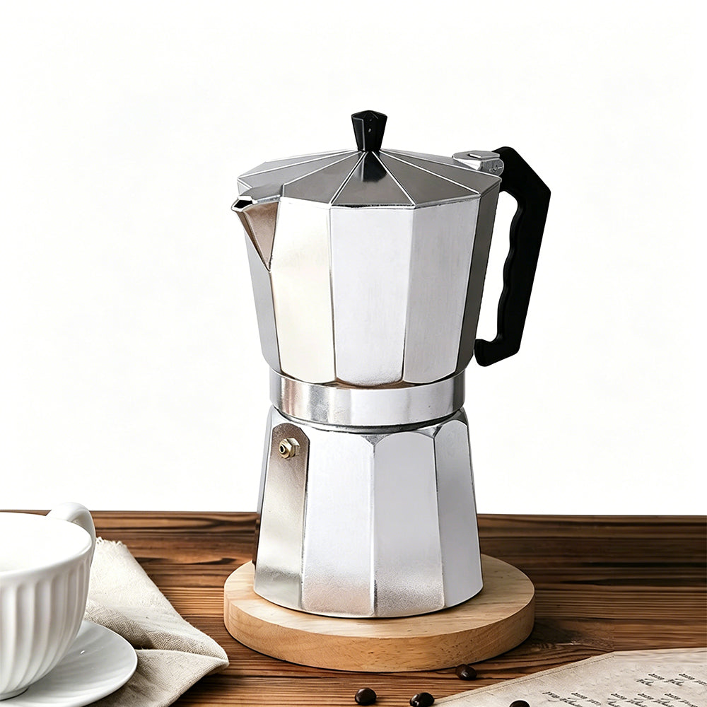Moka Pot 450ml 9 Cup Aluminum Octagonal Stovetop Coffee Maker