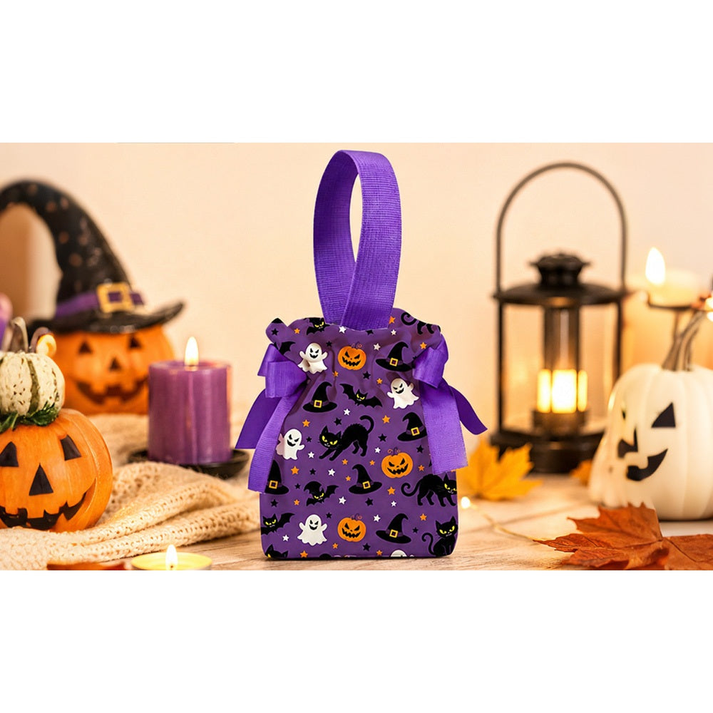 5 PCS Halloween Pumpkin Canvas Candy Gift Bags