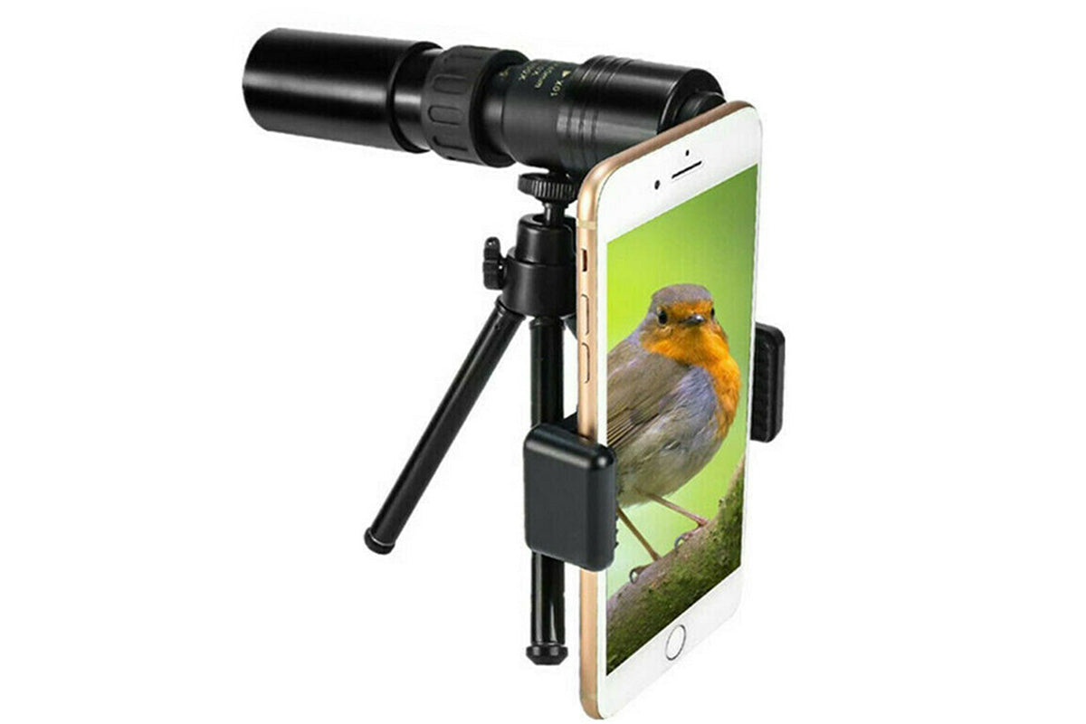 Zoom Lens for iPhone Android 10-300x40mm Monocular Telescope for Bird Watching