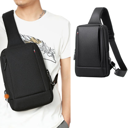 Chest Bag Sling Bag for Men with USB Charging Port