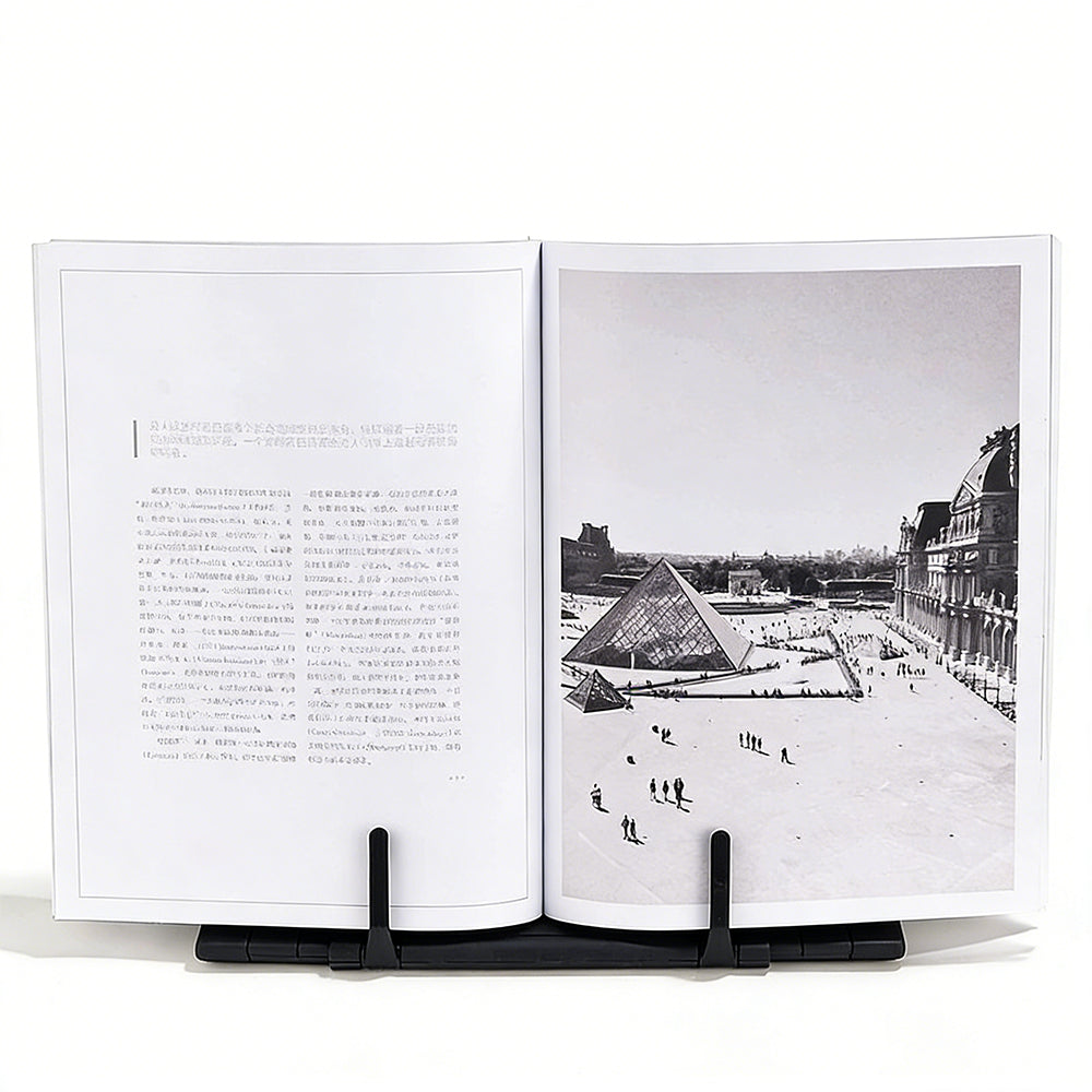 Book Stand for Reading Adjustable Metal Book Holder Tray Reading Rack for Desk with Page Clips