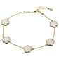 Elegant Clover Charm Bracelet Double Side Stainless Steel Tarnish-Free Bracelet