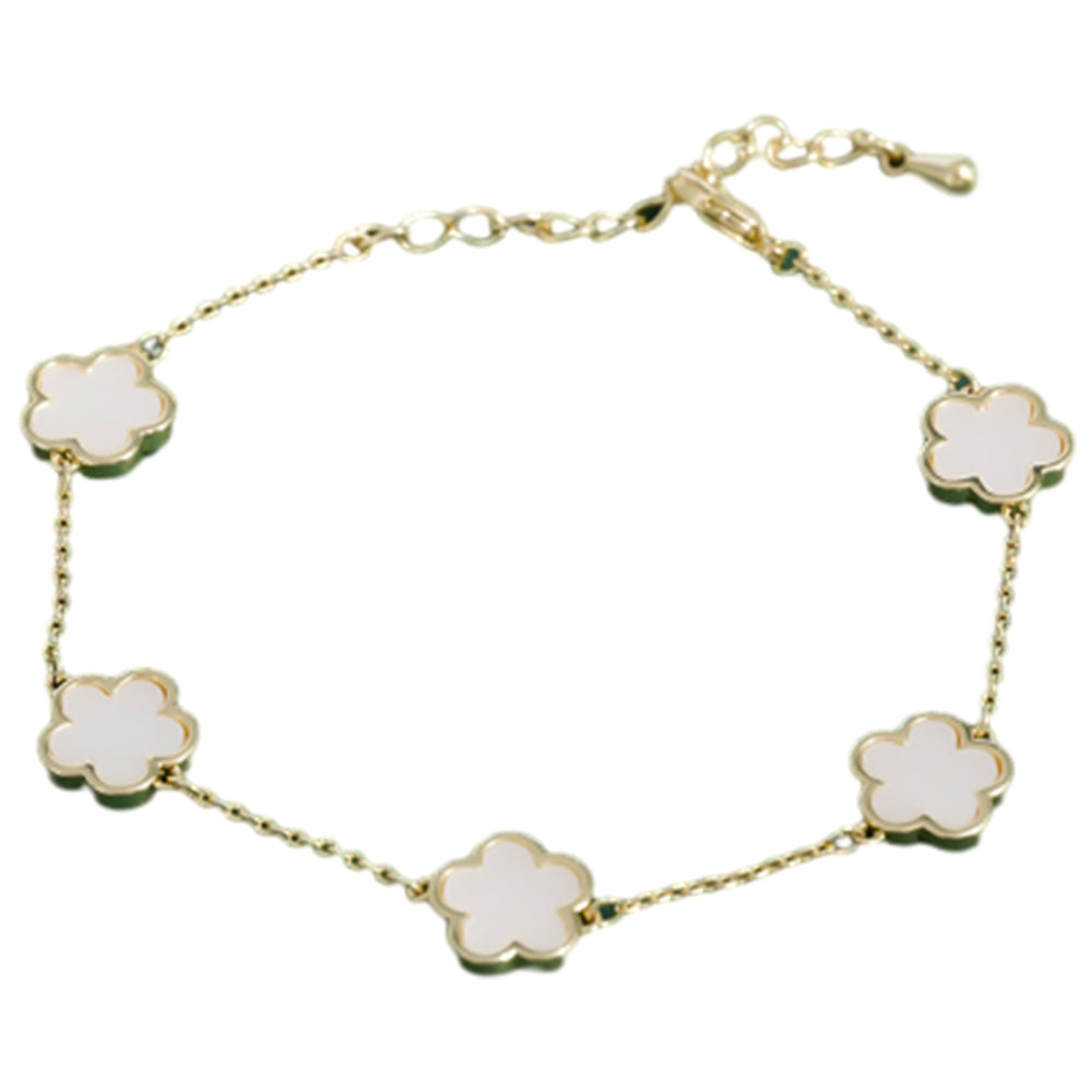 Elegant Clover Charm Bracelet Double Side Stainless Steel Tarnish-Free Bracelet