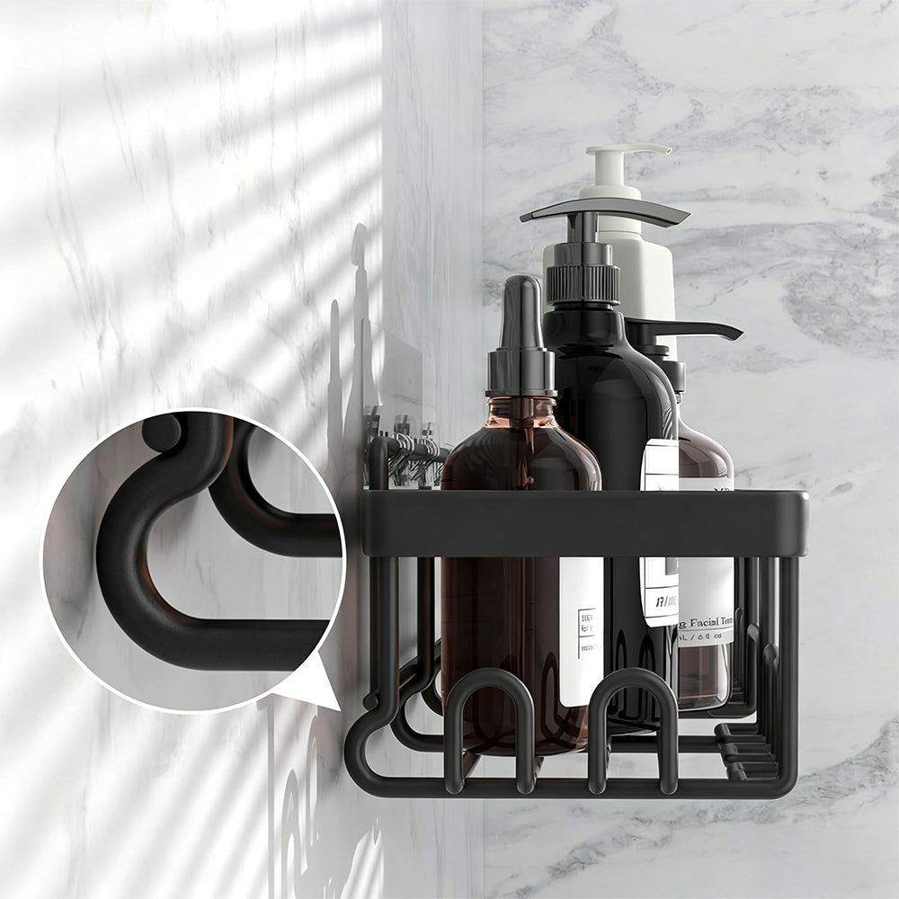 Shower Caddy 6-Pack Advanced Rustproof Design No Drilling Adhesive Shelves with Soap Holder