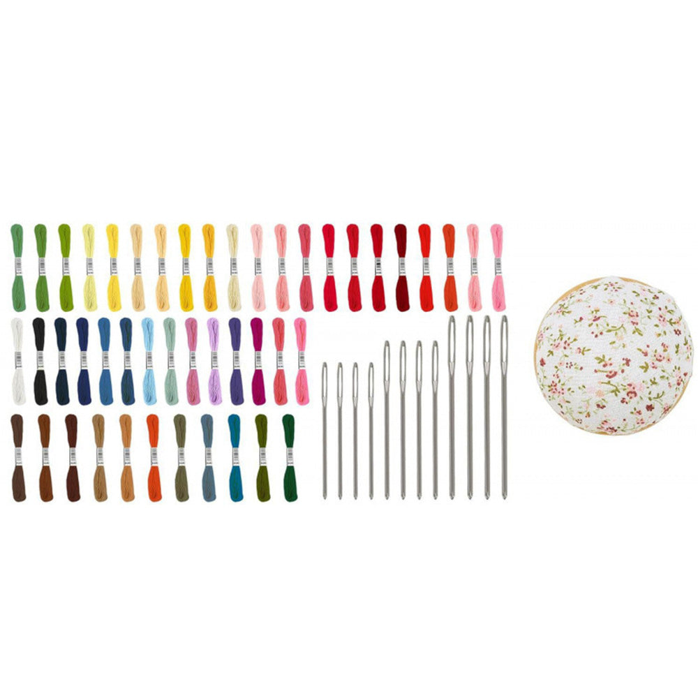 Mini Wood Composite Knitting Loom Darning Mushroom and 50 Color Thread Kit
