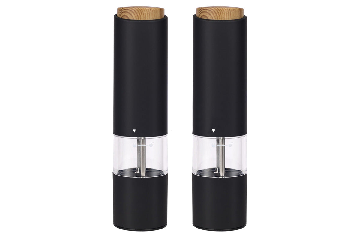 2PCS Electric Pepper Grinder LED Light Adjustable Coarseness